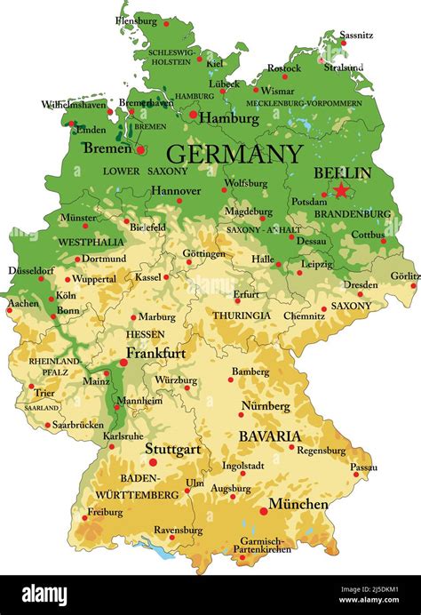 Mappa della Germania con evidenziate le principali città con concessionari Audi