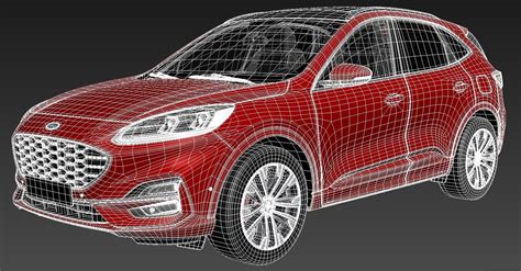 Un modellino Ford Kuga 1:18 con cofano e porte aperte, che mostra l'interno dell'abitacolo dettagliato