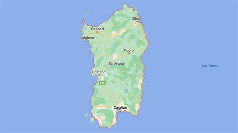 Mappa della Sardegna con indicazione di Oristano e del concessionario Mazda