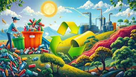 Icone che rappresentano riciclo e sostenibilità ambientale