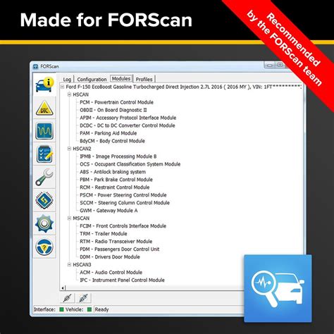 Interfaccia software Forscan