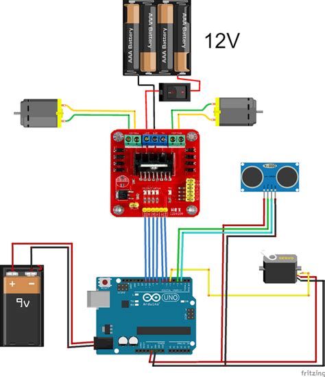 Schema di collegamento L298N Arduino