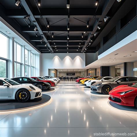 Modern car showroom interior