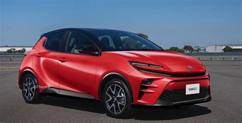 Rendering della Toyota Yaris 2026 con design ispirato alla Crown Sport