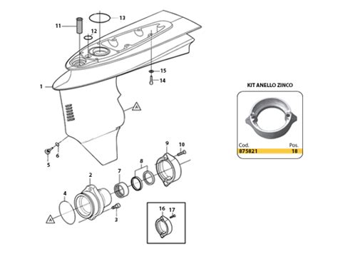 Diagramma esploso di un piede poppiero Volvo Penta