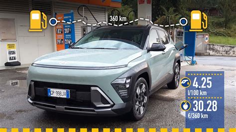 Grafico comparativo dei consumi dichiarati vs. reali della Hyundai Kona Hybrid