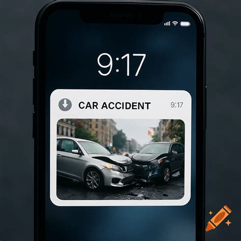 Smartphone screen with car search notification