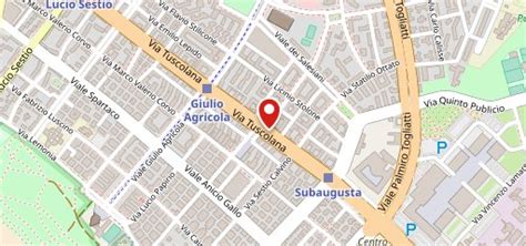 Mappa della zona di Via Tuscolana a Roma con l'indicazione dell'officina F.lli Folco