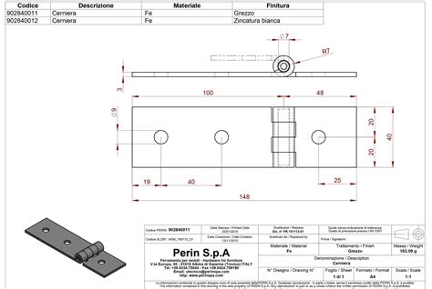 Scheda tecnica cerniera auto