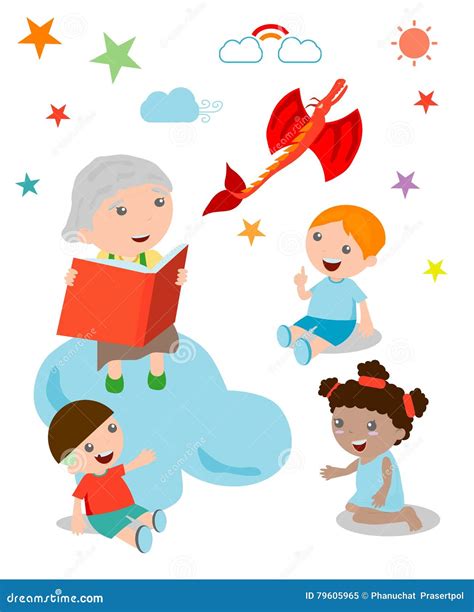 Illustrazione di bambini che ascoltano con attenzione una registrazione audio