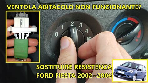 Interno di una Ford Fiesta MK6 con particolare sul pannello di controllo del clima