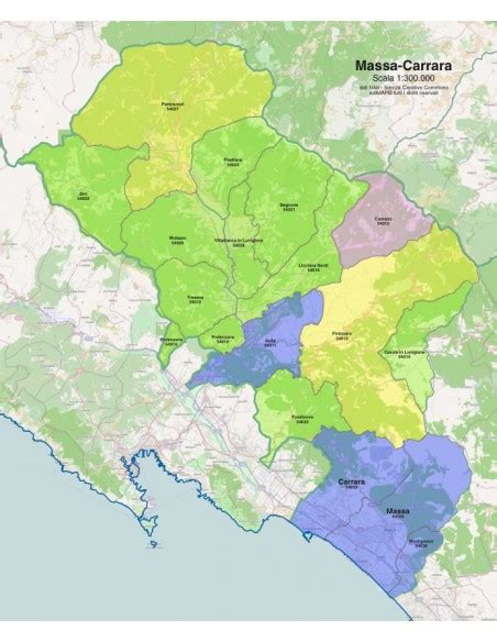 Mappa della provincia di Massa-Carrara