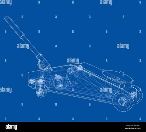 Illustrazione del cric idraulico in posizione