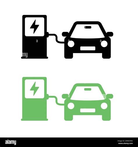 Icona di un veicolo elettrico con batteria in ricarica