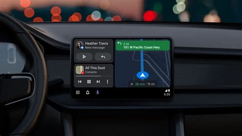 Interfaccia grafica di Android Auto su display auto
