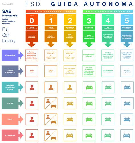 Infografica sulla guida autonoma livelli