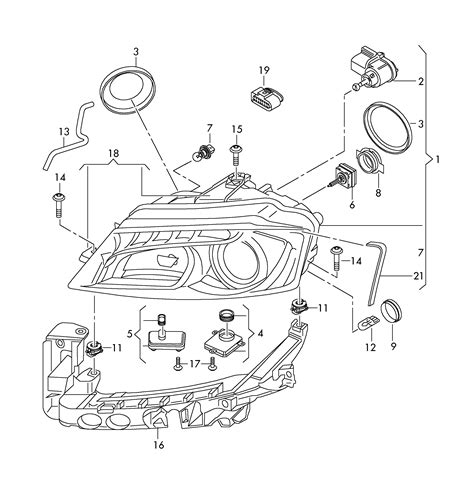 Audi A3 headlight assembly diagram