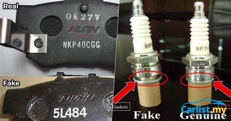 Comparison of fake vs original car parts