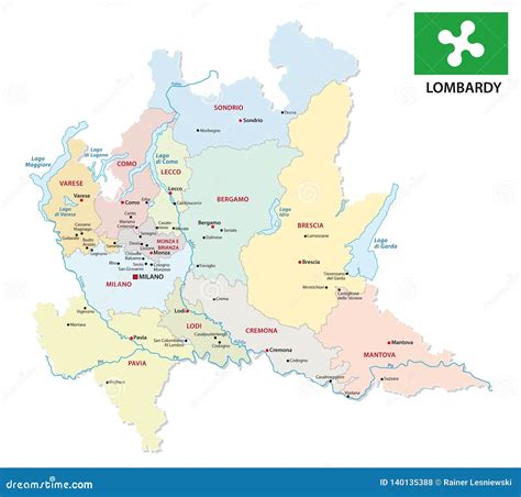 Mappa della Lombardia con le province