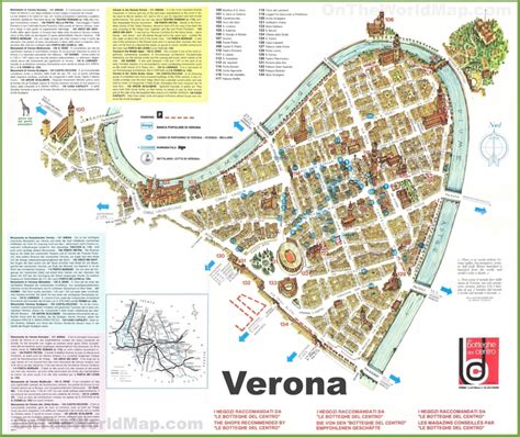 Mappa di Villafranca di Verona con evidenziati punti di interesse