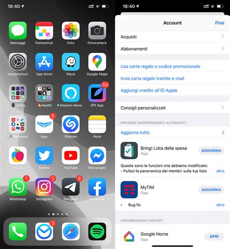 Illustrazione che mostra i passaggi per aggiornare un'app mobile