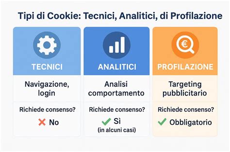 Infografica: Tipologie di cookie e loro funzioni