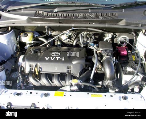 Toyota Yaris D4D engine bay with battery highlighted