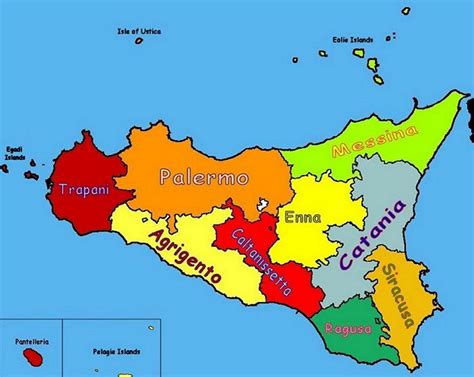 Mappa della Sicilia con le province evidenziate dove si trovano le offerte di Audi A3 Cabriolet