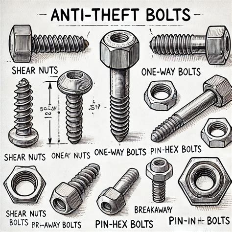 Comparison of standard and anti-theft bolts