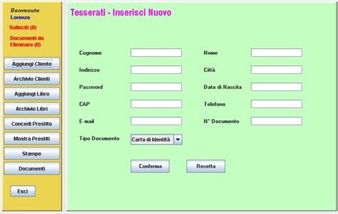Interfaccia di ricerca targa/VIN