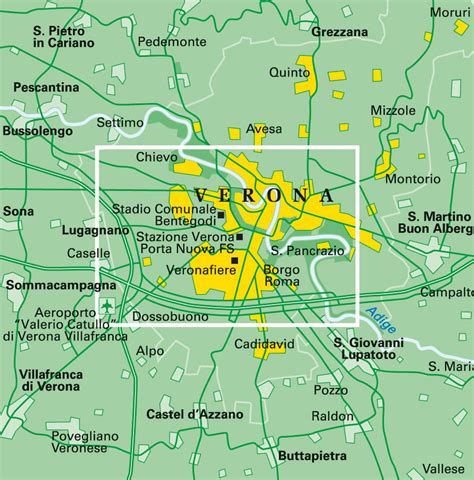 Mappa della zona di Dossobuono con l'indicazione della vicinanza all'aeroporto di Verona e alla tangenziale
