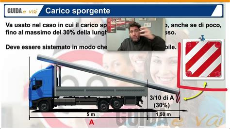 Illustrazione del carico sporgente e delle normative