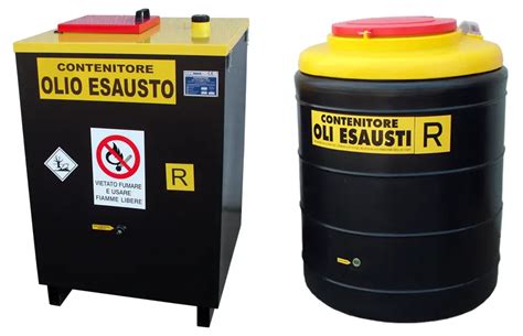 illustrazione di contenitori per olio esausto e carburante