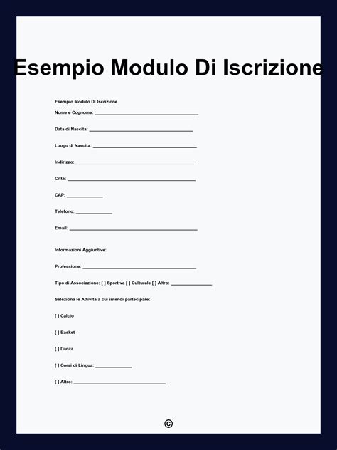 Modulo di candidatura online con campo per allegare CV