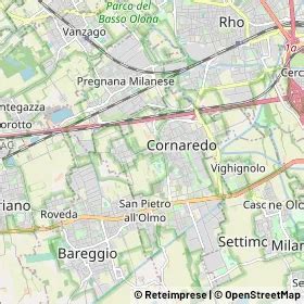 Mappa della zona di Cornaredo con evidenziata la posizione di Via Cascina Torrette N. 10
