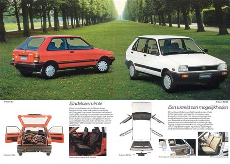 Evoluzione del design Subaru Justy attraverso le generazioni