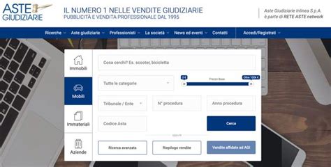 Interfaccia di una piattaforma di aste online per auto