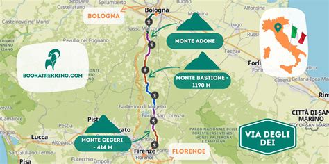Mappa della Via Antiniana con i punti di interesse BMW