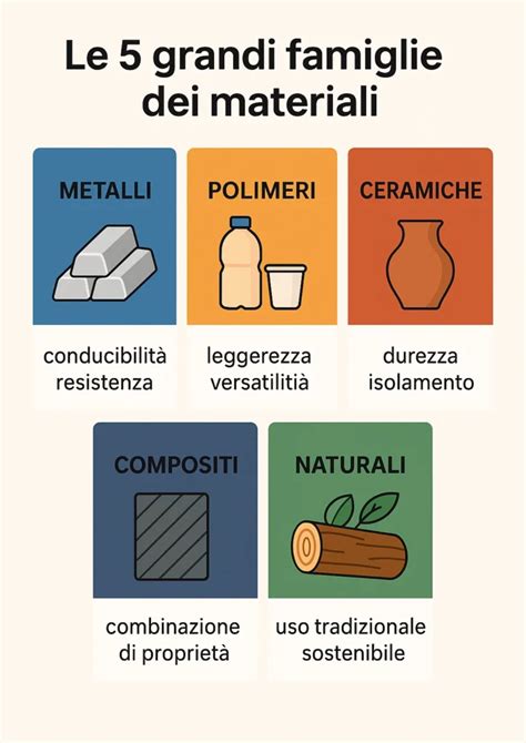 Vari tipi di materiali usati nella produzione di componenti auto
