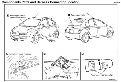 schema delle maniglie esterne della Nissan Micra K12