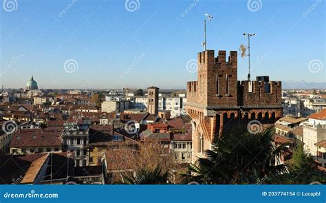Udine cityscape with a car