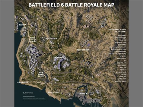 Mappa di un ambiente open-world con punti di interesse