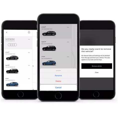 Screenshot dell'interfaccia dell'app myAudi