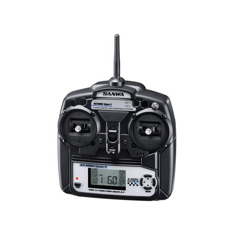 Immagine del radiocomando Sanwa MX-V con evidenziate le zone di controllo