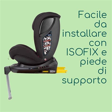 Schema di installazione Isofix con piede di supporto