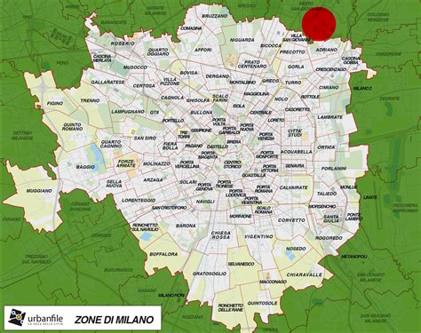 Mappa dell'area metropolitana di Milano con evidenziata Sesto San Giovanni