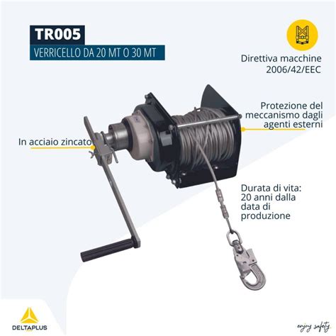 Verricello installato con cavo in nylon