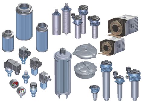 Componenti oleodinamici in un'officina