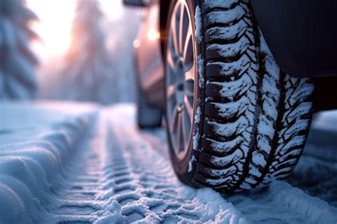 Immagine di un SUV che monta pneumatici invernali su una strada ghiacciata.