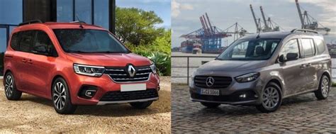 Confronto estetico frontale tra Mercedes Citan e Renault Kangoo